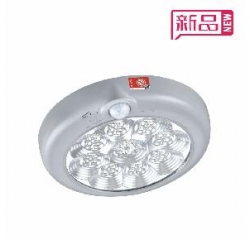 圆形灰色防火塑料红外+声控吸顶灯